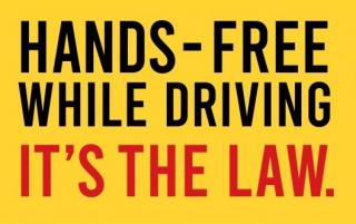 hands-free driving law poster