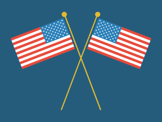 two-american-flags